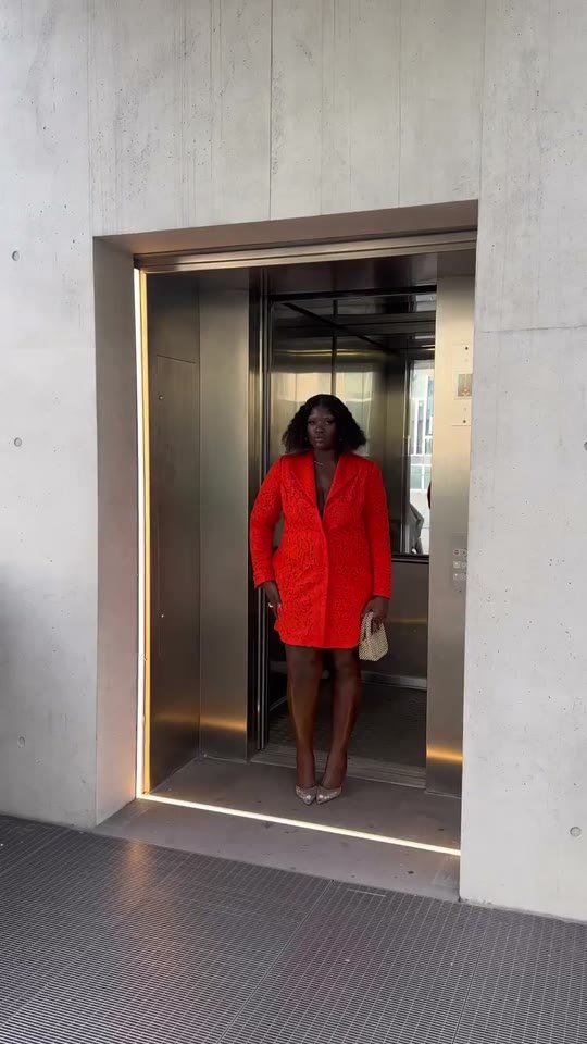 Red blazer editorial moment